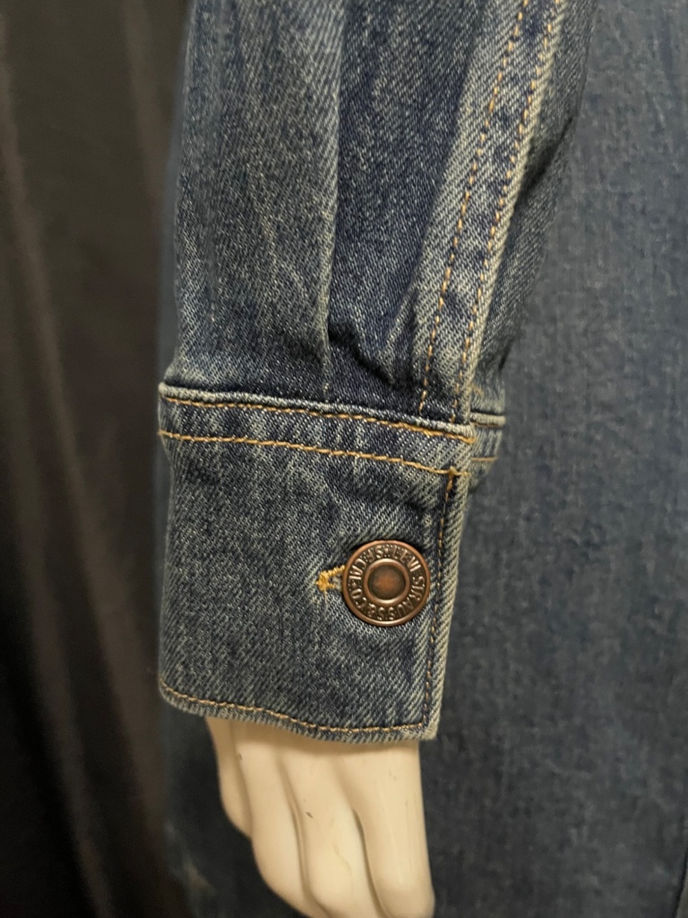 Levi's Flynn Western Denim Mini Dress Size Medium NWT Standard Fit Blue - Picture 12 of 16